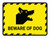 Beware Of Dog Yellow Landscape - Wall Sign