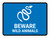 Beware Wild Animals Blue Landscape - Wall Sign