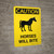 Caution: Horses Will Bite Portrait - Wall Sign