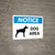 Notice: Dog Area Landscape - Wall Sign