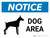Notice: Dog Area Landscape - Wall Sign