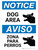 Notice: Dog Area Bilingual Spanish Portrait - Wall Sign