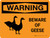 Warning: Beware Of Geese Landscape - Wall Sign