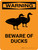 Warning: Beware Of Ducks Portrait - Wall Sign
