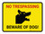 No Trespassing - Beware Of Dog Yellow Landscape - Wall Sign