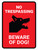 No Trespassing - Beware Of Dog Red Portrait - Wall Sign