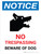 Notice: No Trespassing - Beware Of Dog Portrait - Wall Sign