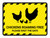 Chickens Roaming Free - Please Shut The Gate Yellow Hazard Landscape - Wall Sign
