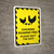 Chickens Roaming Free - Please Shut The Gate Yellow Hazard Portrait - Wall Sign