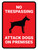 No Trespassing - Attack Dogs On Premises Portrait - Wall Sign