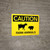 Caution: Farm Animals Cow And Pig Icons Landscape - Wall Sign