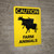 Caution: Farm Animals with Cow Icon Portrait - Wall Sign