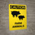 Caution: Farm Animals with Pig icons Portrait - Wall Sign