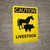 Caution: Livestock with Horse and Pig Icons Portrait - Wall Sign