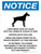 Notice: Large Breed Dogs Off Leash With Full Range Portrait - Wall Sign