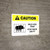 Caution: Wild Hog Trap Stay Back 200 Ft with Icon White Landscape - Wall Sign