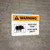 Warning: Wild Hog Trap Stay Back 200 Ft White with Icons Landscape - Wall Sign