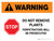 Warning: Do Not Remove Plants Perpetrators Will Be with Stip Icon White Landscape - Wall Sign