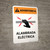 Warning: Spanish Electric Fence with Icon White Portrait - Wall Sign
