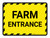 Farm Entrance with Hazard Lines Landscape - Wall Sign
