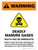 Warning: Deadly Manure Gases with Hazard Icon White Portrait - Wall Sign
