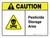 Caution: Pesticide Storage Area with Hazard Icon ANSI Landscape - Wall Sign