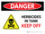 Danger: Herbicides In Tank Keep Off Landscape - Wall Sign