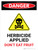 Danger: Herbicide Applied Do Not Eat Fruit Portrait - Wall Sign
