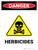 Danger: Herbicides Portrait - Wall Sign