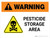 Warning: Pesticide Storage Area with Hazard Icon Landscape - Wall Sign