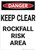 Danger: Keep Clear Rockfall Risk - Wall Sign