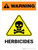 Warning: Herbicides with Hazard Icon Portrait - Wall Sign