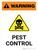 Warning: Pest Control with Hazard Icon Portrait - Wall Sign