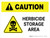 Caution: Herbicide Storage Area with Hazard Icon Landscape - Wall Sign