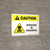 Caution: Spraying In Progress with Hazard Icon Landscape - Wall Sign