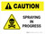 Caution: Spraying In Progress with Hazard Icon Landscape - Wall Sign
