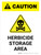 Caution: Herbicide Storage Area with Hazard Icon Portrait - Wall Sign
