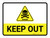 Keep Out with Hazard Danger Icon Landscape - Wall Sign