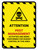 Attention: Pest Management - Activities are Being Performed Hazard Lines with Icon Portrait - Wall Sign