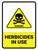 Herbicides In Use with Danger Hazard Icon Portrait - Wall Sign