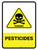 Pesticides with Danger Hazard Icon Portrait - Wall Sign