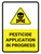 Pesticide Application In Progress with Hazard Icon Portrait - Wall Sign