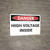 Danger: High Voltage Inside - Wall Sign