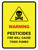 Warning - Pesticides Fire Will Cause Toxic Fumes with Hazard Icon Portrait - Wall Sign