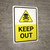 Keep Out with Danger Hazard Icon Portrait - Wall Sign
