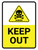 Keep Out with Danger Hazard Icon Portrait - Wall Sign