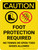 Caution: Foot Protection Required No Tennis Or Open Toed Shoes Portrait With Icons - Wall Sign