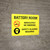 Battery Room No Smoking Safety Glasses Required Landscape with Icon - Wall Sign