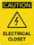 Caution: Electrical Closet Portrait With Icon - Wall Sign