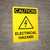 Caution: Electrical Hazard Warning Portrait With Icon - Wall Sign